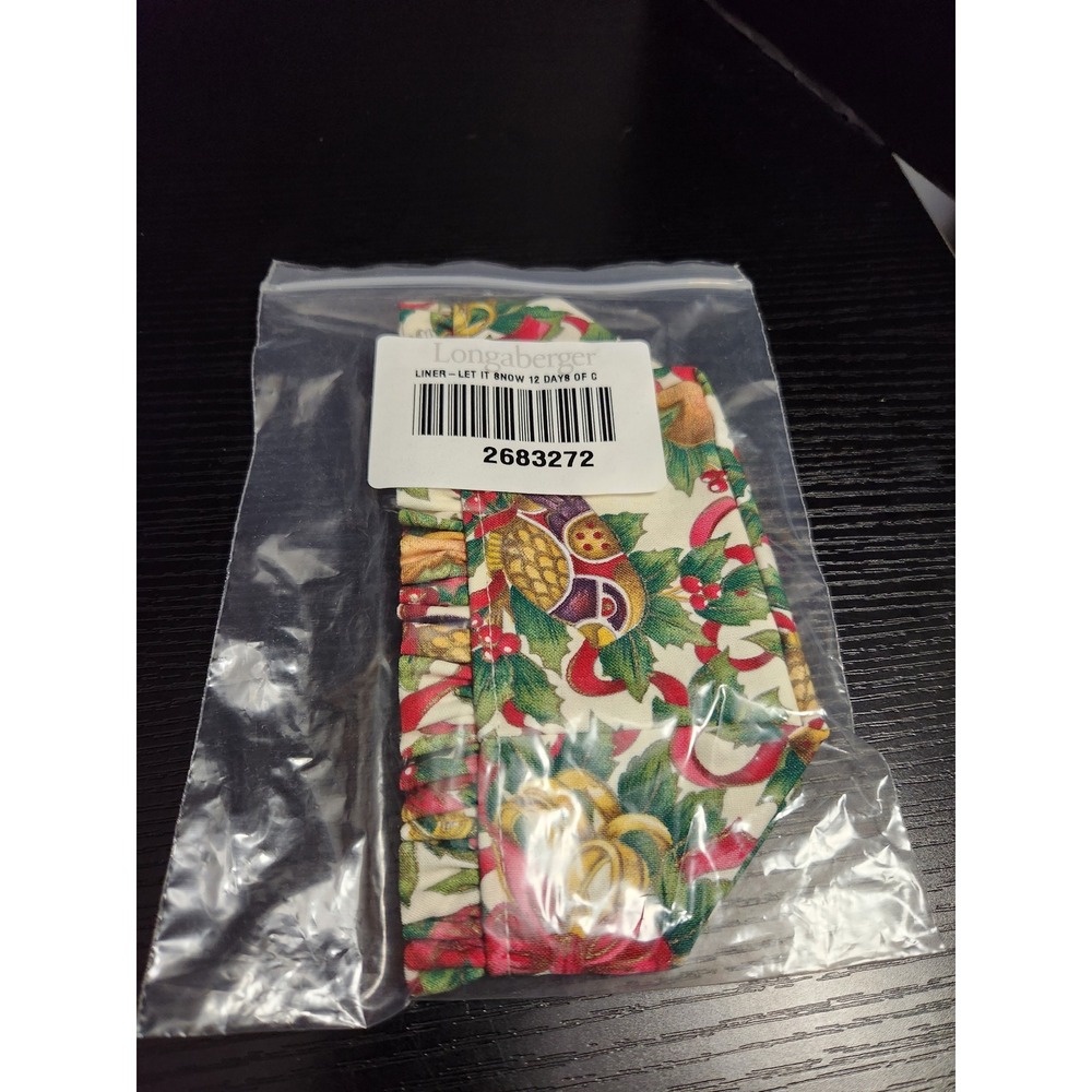 Longaberger Liner Let It Snow 12‎ Days of Christmas Fabric Basket Accessory